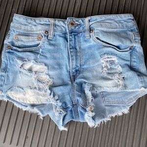 American Eagle distressed hi rise shorts